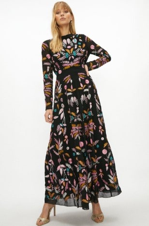 festival style black maxi mother dress