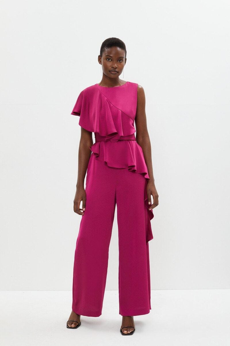 bold pink colour mother of the bride jumpsuit