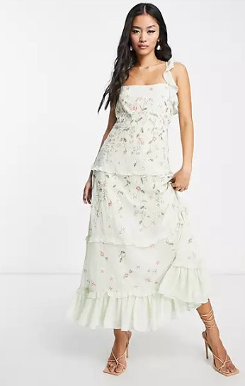 Midi embellished summer bridesmaid dress