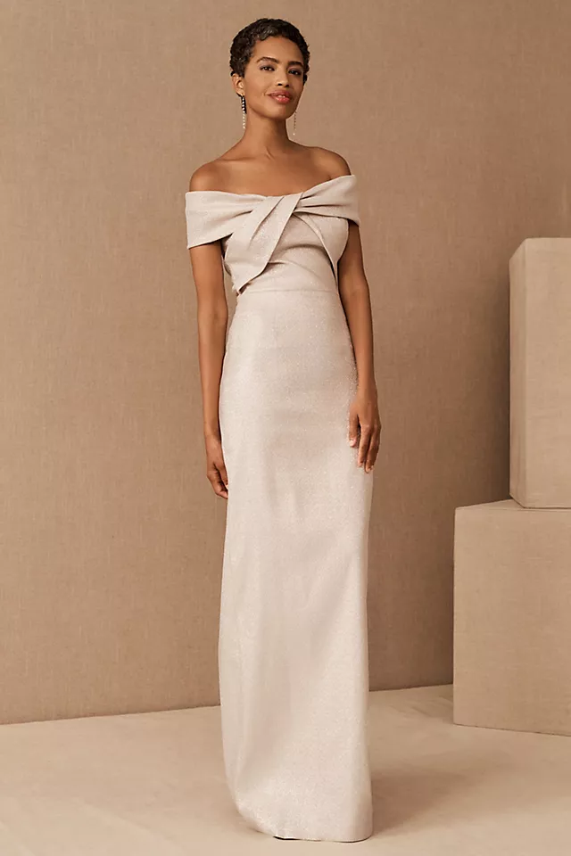 formal style maxi off the shoulder dress