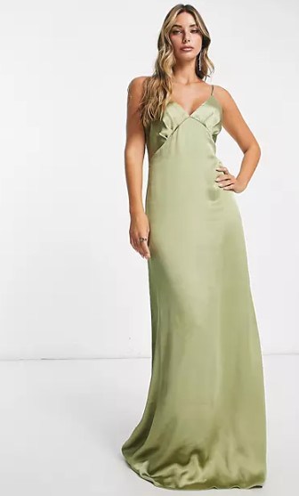 light olive green bridesmaid dress 