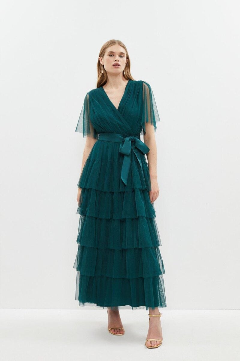 ruffled tiered skirt maxi dress
