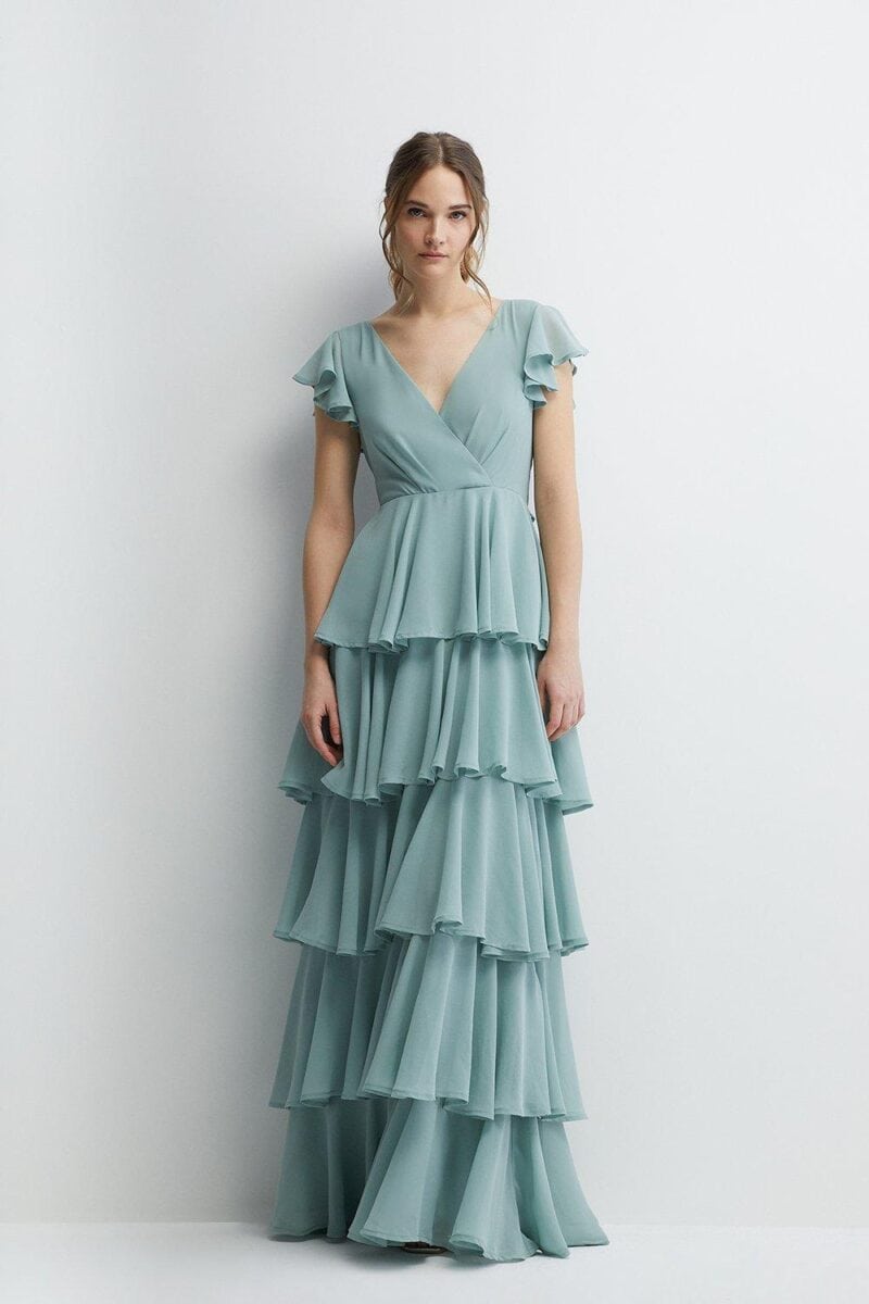 maxi dress with tiered ruffled skirt 