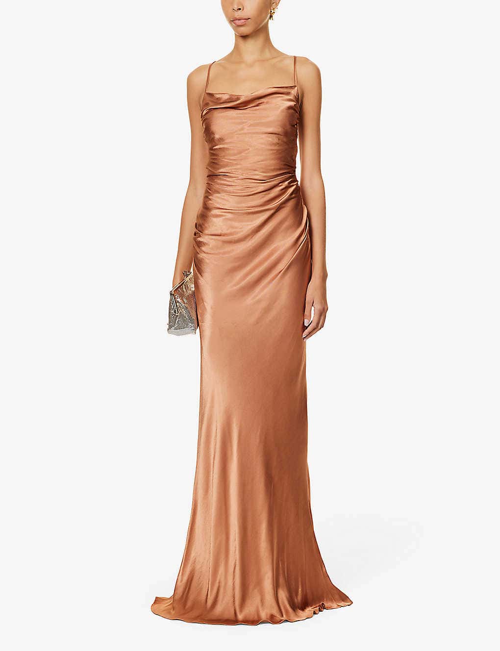 maxi slip gold mother of the bride dress