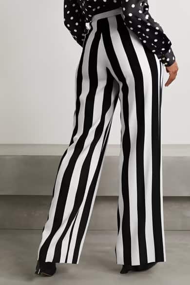 stripped black and white pants