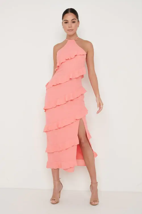 Coral bridesmaid cheap dresses asos