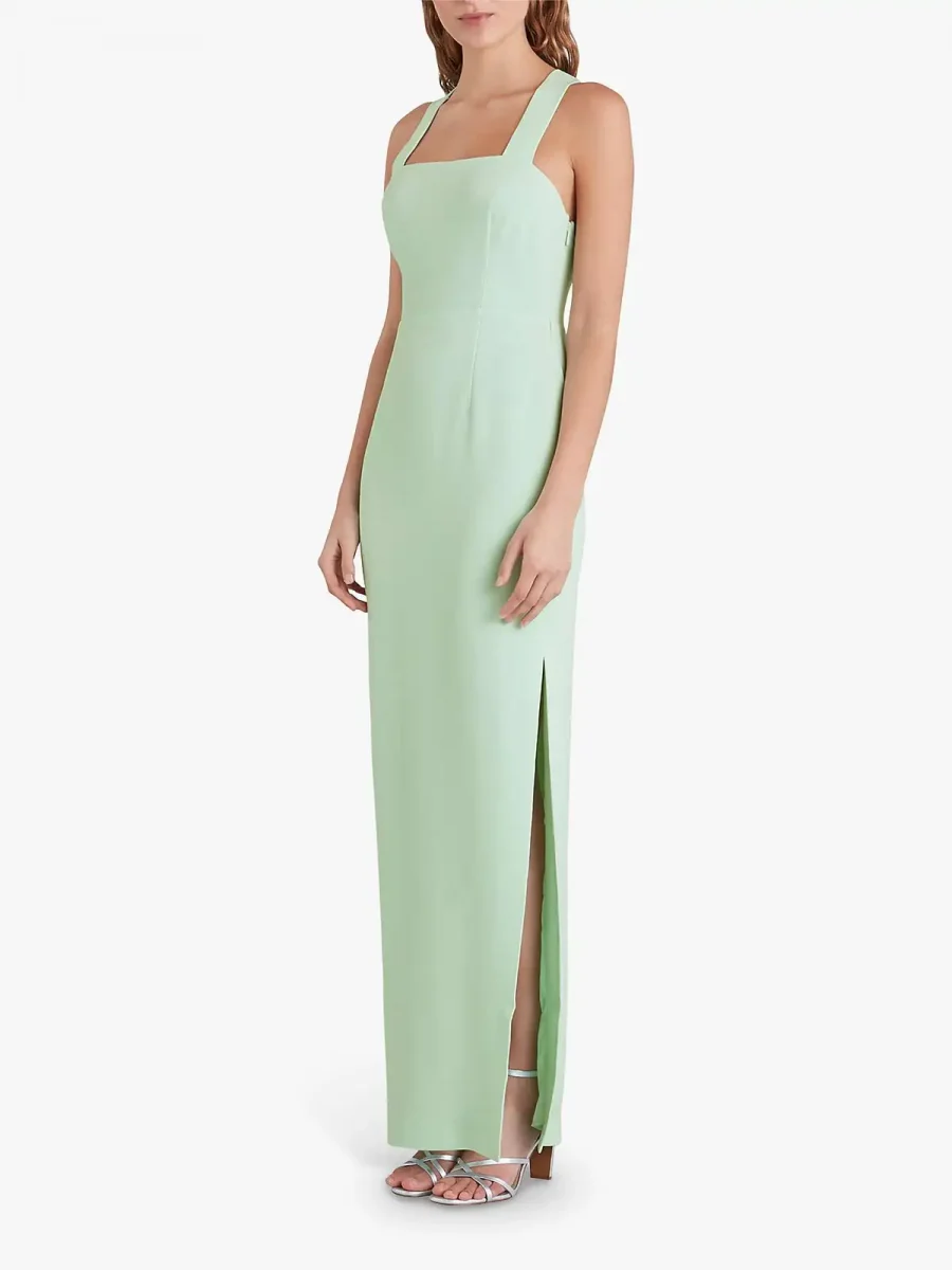 square neckline maxi dress in a mint green colour