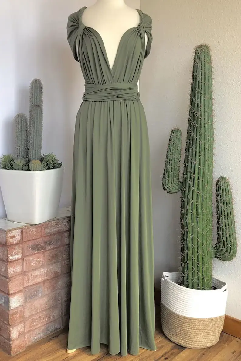 multiway moss green bridesmaid dress 