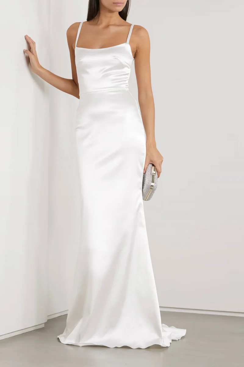 minimal simple sheath wedding dress