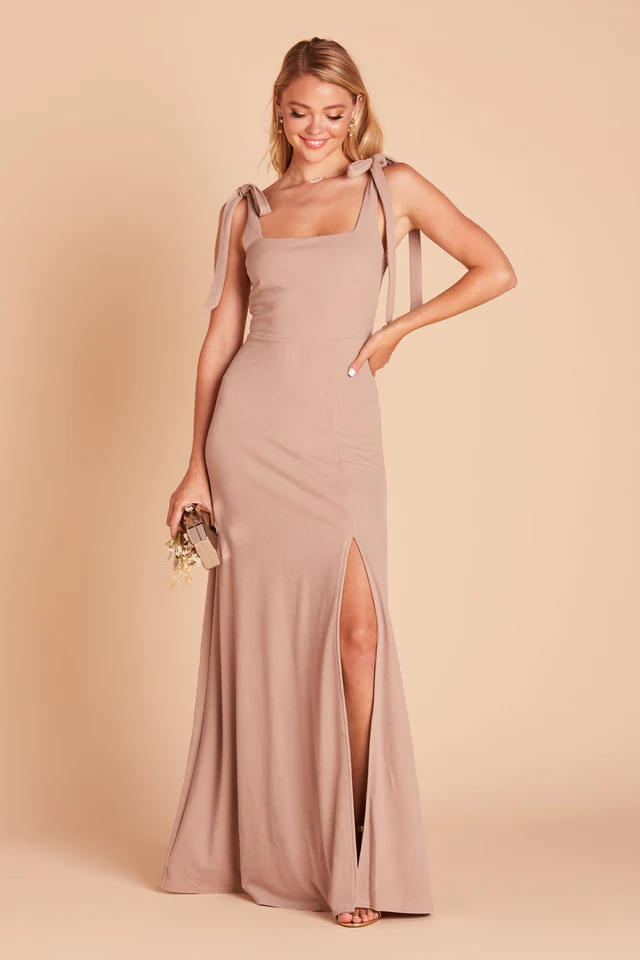 modern style taupe bridesmaid dress