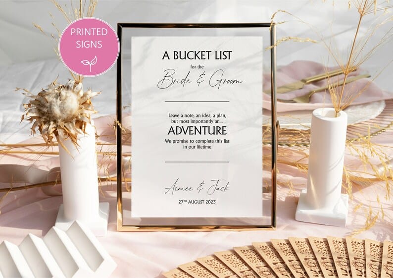 bucket list unique wedding guest book 