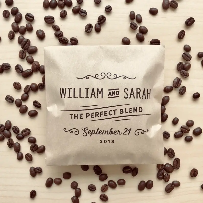 coffee bean bag wedding favour