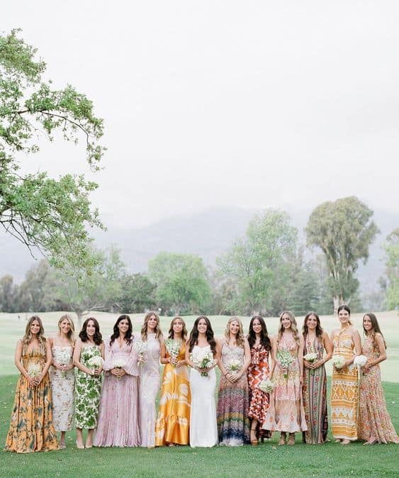 Patterned Bridesmaid dresses