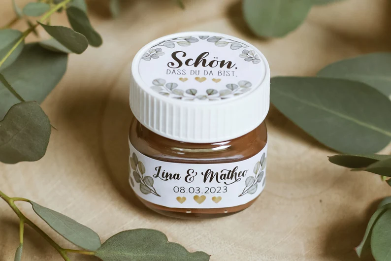 nutella wedding favour