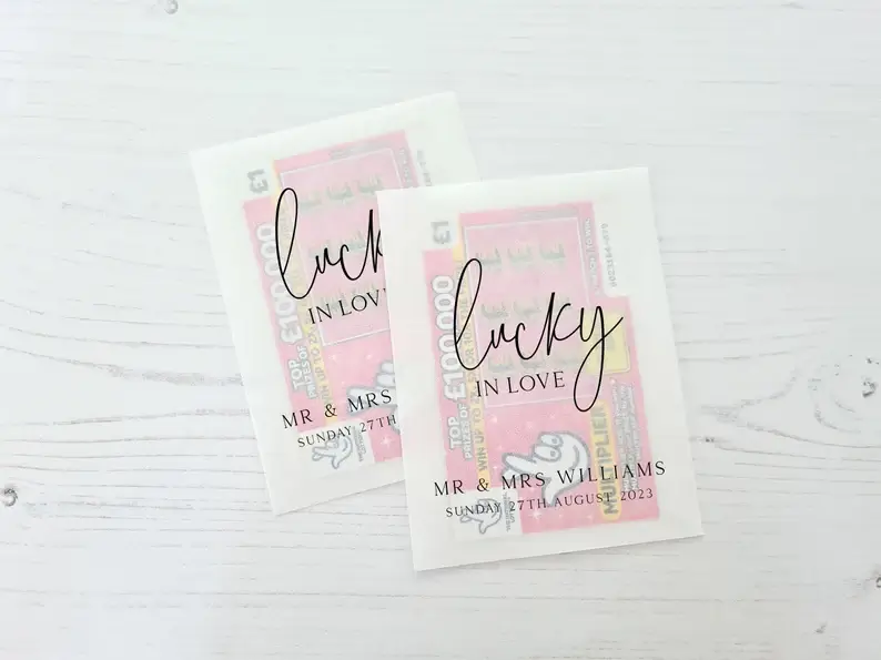 scratch card wedding favour 