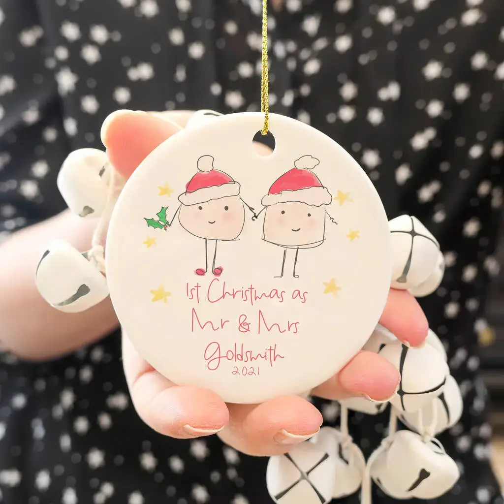 funny couple 2 potatos first married ornaments 