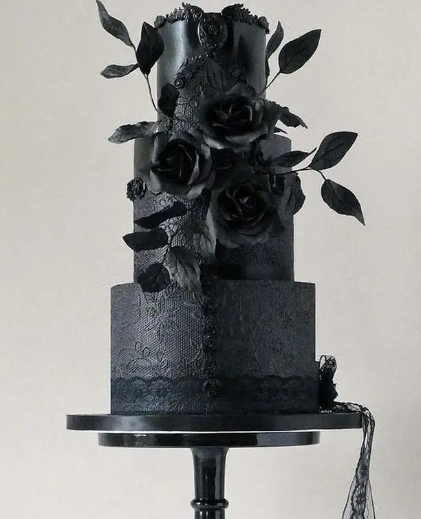 all black gothic cake