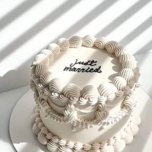 Just married white lambeth cake