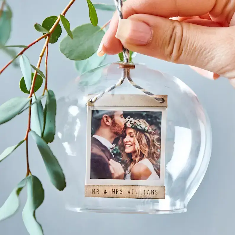 clear bauble with floating photo