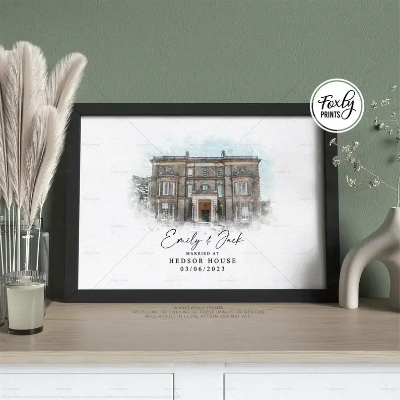 wedding venue print and frame gift