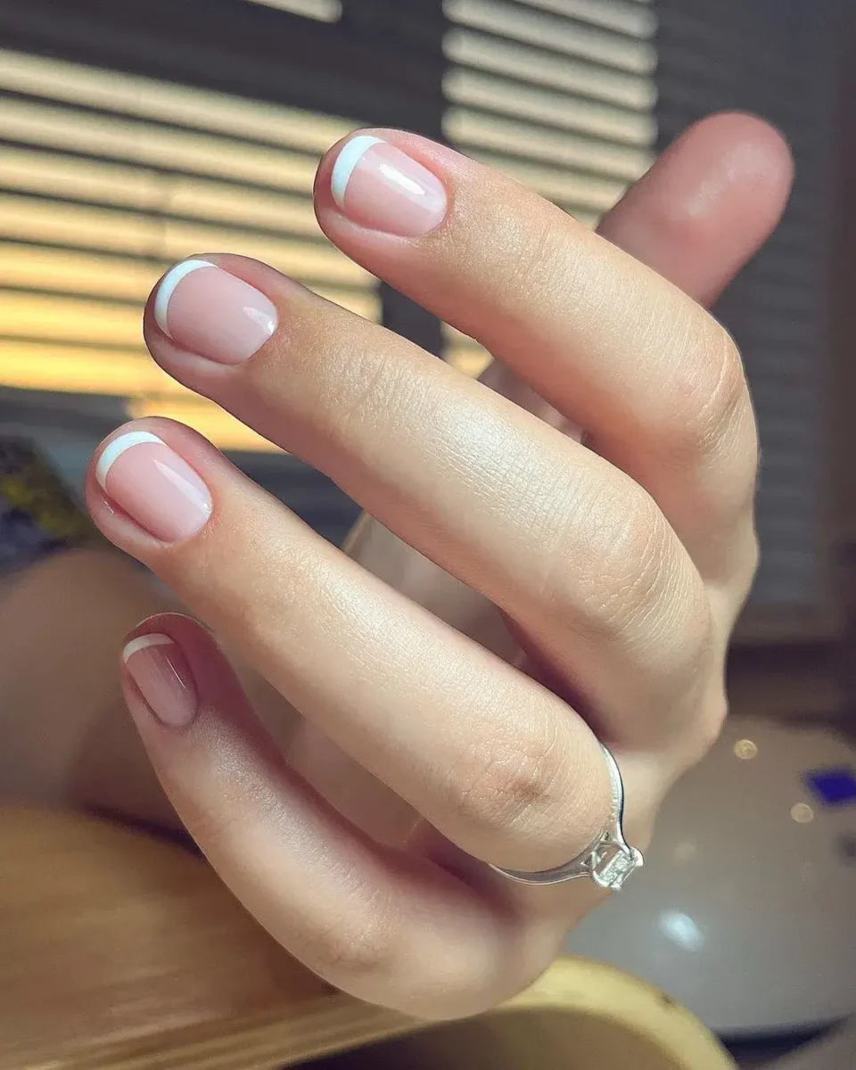 bridesmaid nails with French tip design