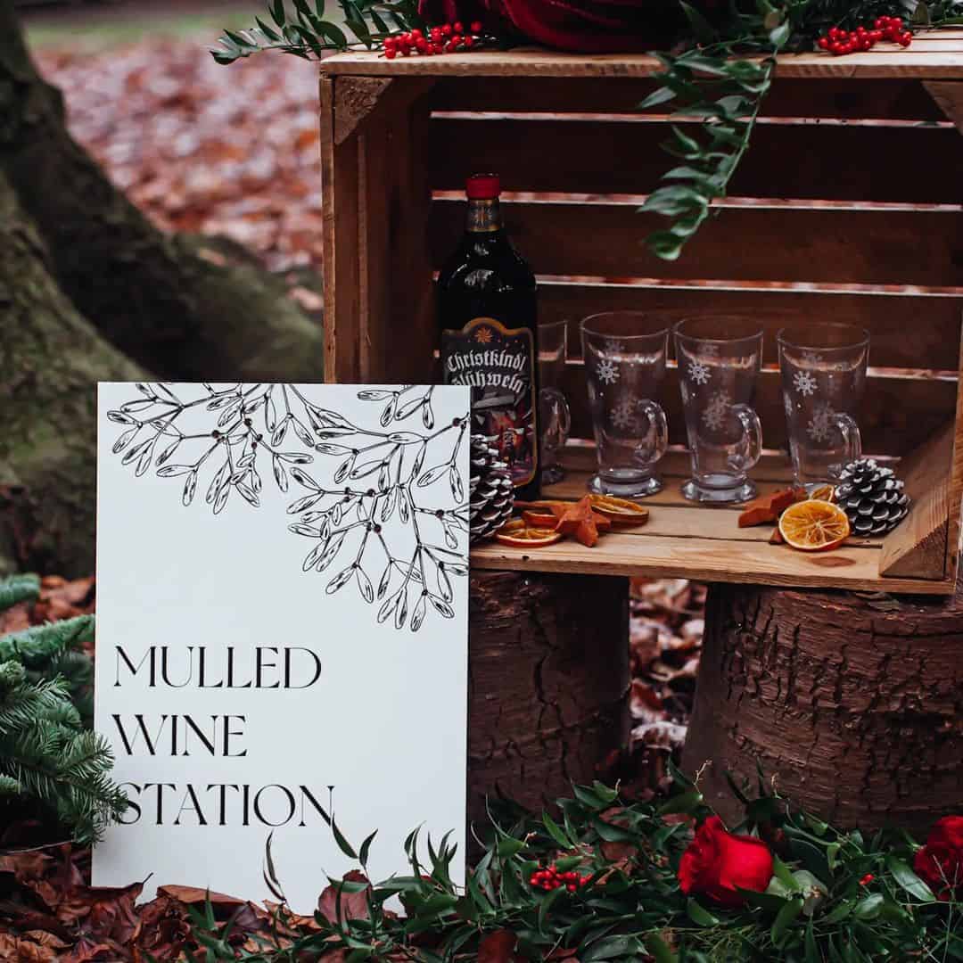 mulled wine station and sign