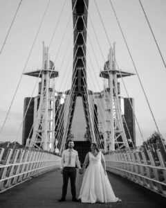 couple outside the lowry wedding venue