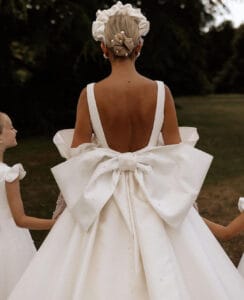 cottagecore style bow wedding dress