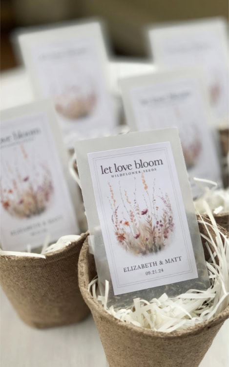 seed wedding favours with an fall design