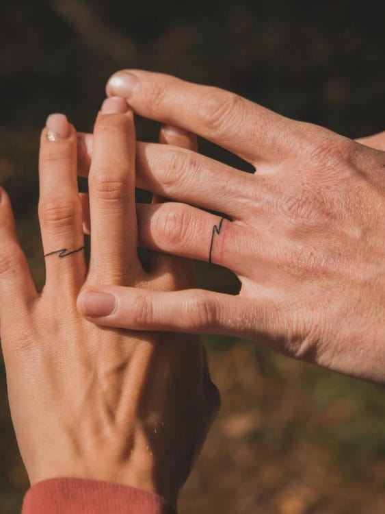 lighting bolt wedding ring tattoo