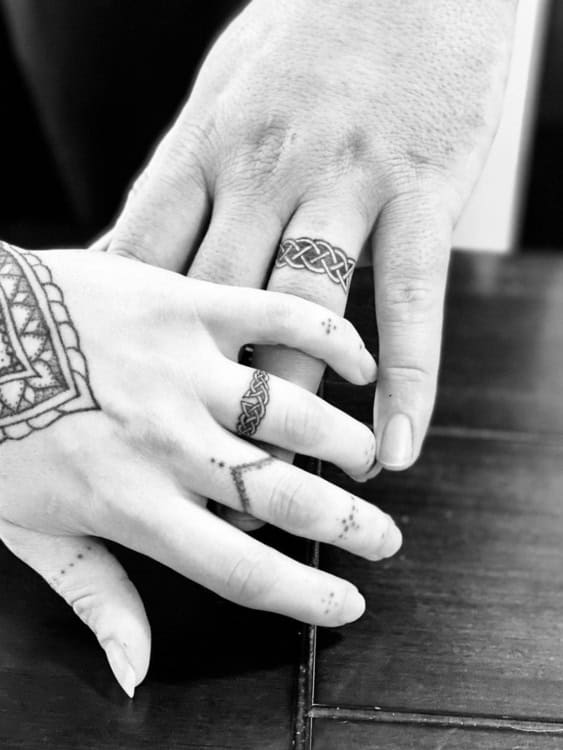 Celtic knot wedding ring tattoos