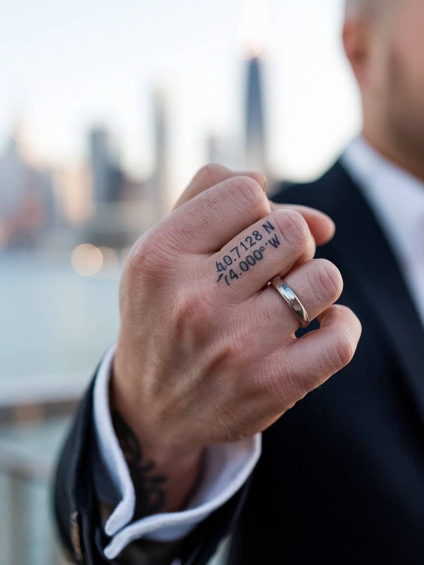 coordinates ring tattoo 