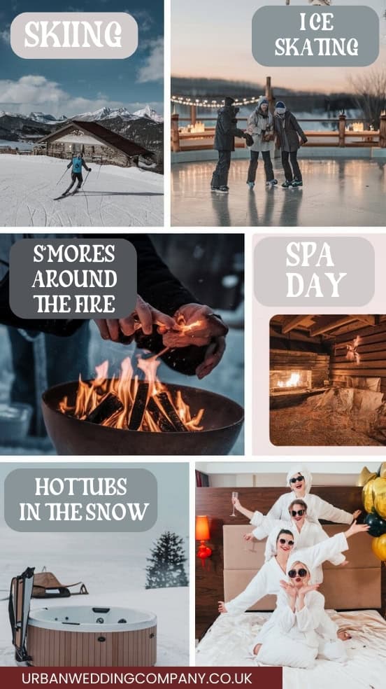 mood board showing fun winter bach activities