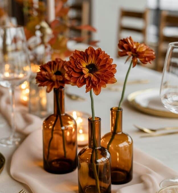 Stylish Fall Wedding Centerpiece Ideas for a Clean, Contemporary Vibe