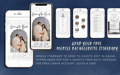 Free Bachelorette Itinerary Template (Editable Mobile Version for Canva)