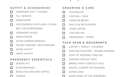 The Ultimate Groom’s Wedding Day Checklist: Stay Stress-Free and Ready for the Big Day