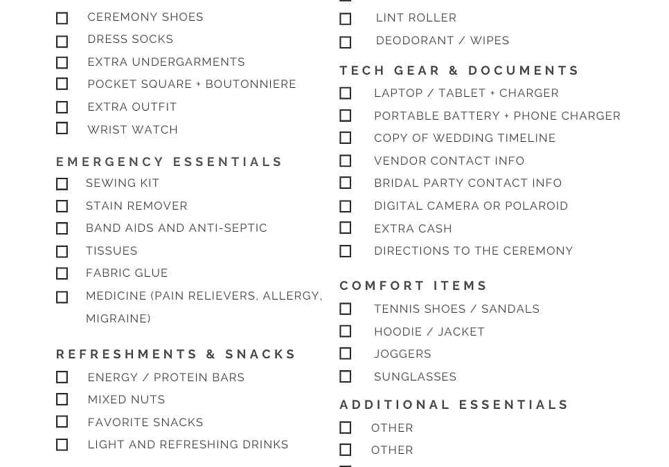 The Ultimate Groom’s Wedding Day Checklist: Stay Stress-Free and Ready for the Big Day