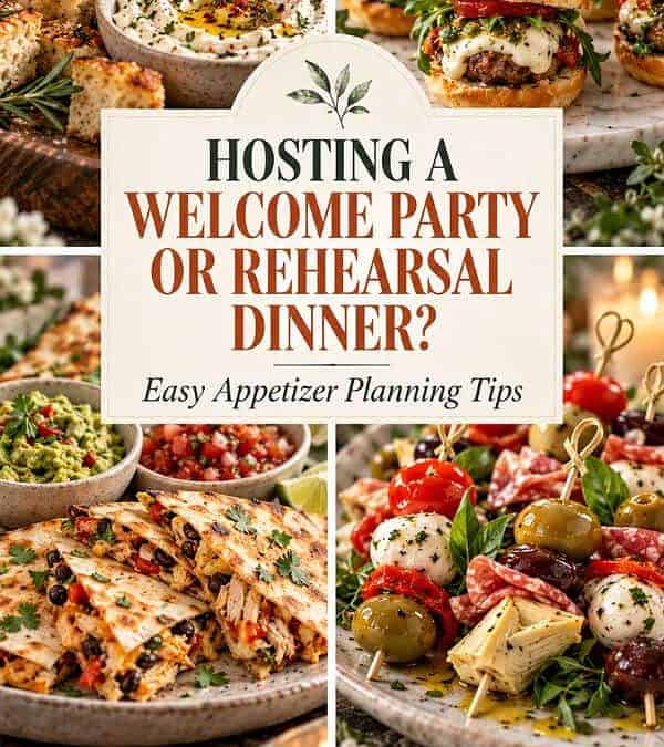 20 Rehearsal Dinner Appetizer Ideas for a Crowd (Easy, Fun & Modern)
